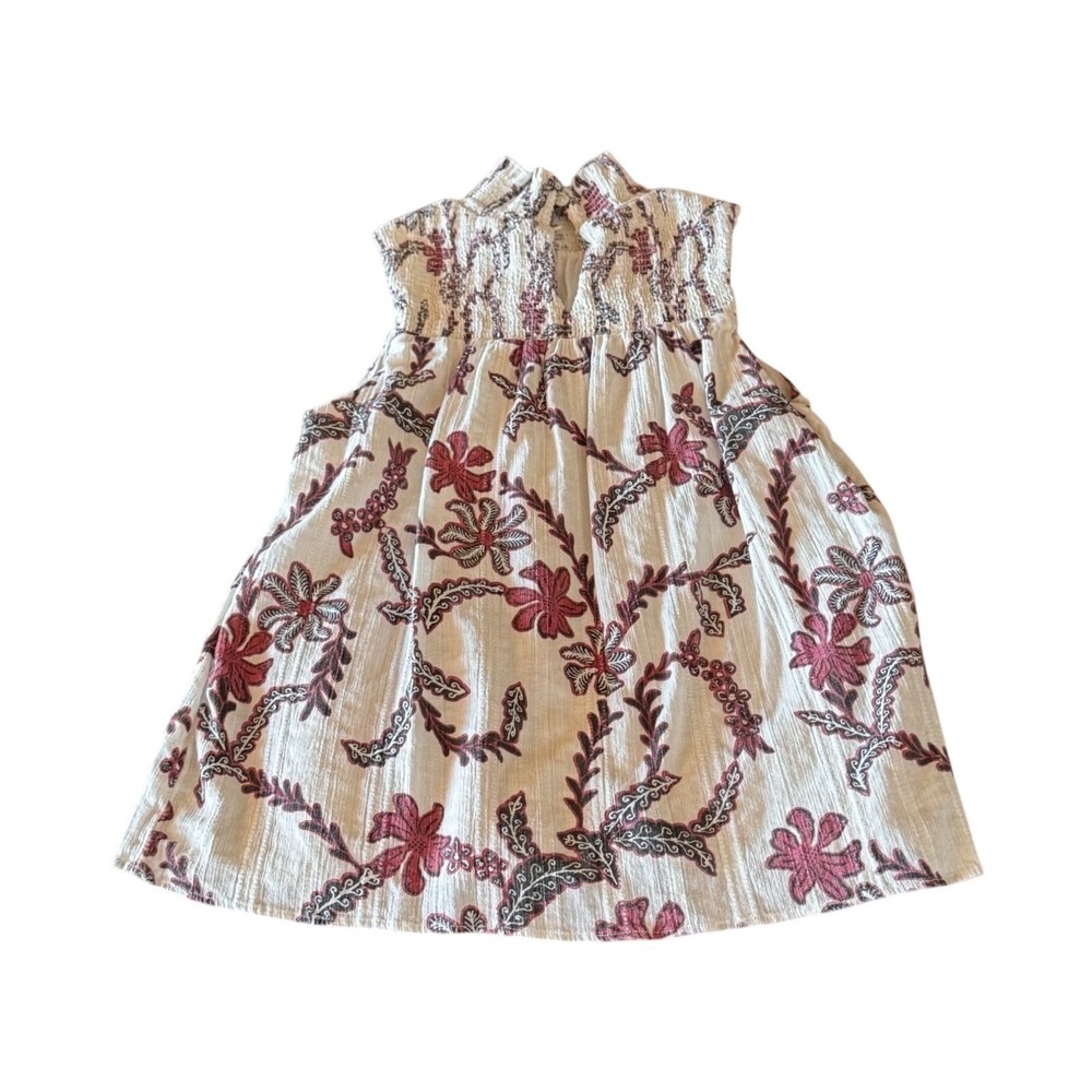 Joie Mika Sleeveless Floral Blouse Size XS - Beige, Rust & Black Print | Designe - Picture 2 of 4